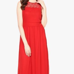 Solid Red Maxi Dress. Large